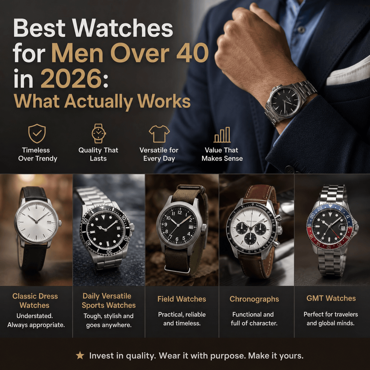Best Watches for Men Over 40 in 2026: What Actually Works - ZJANI WATCHES