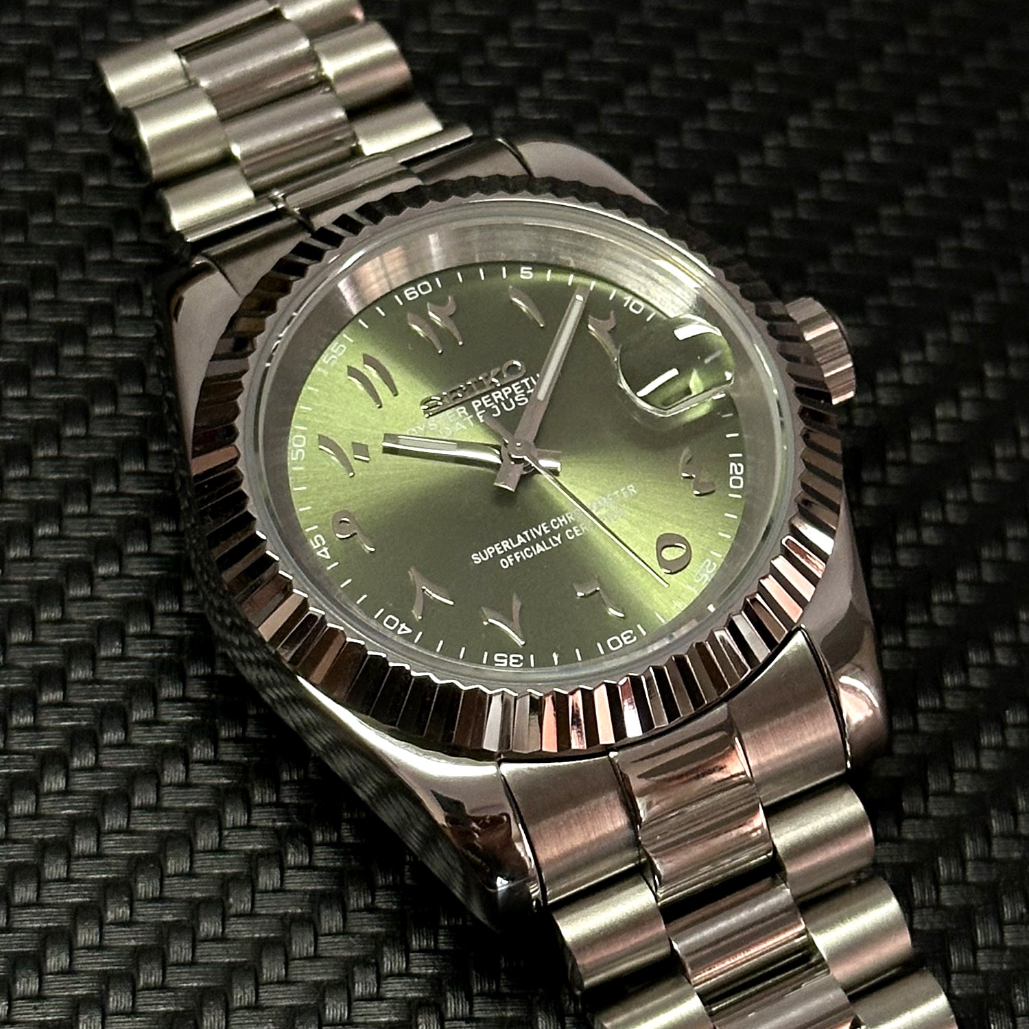 Custom Green Arabic Dial SeikoMod Watch