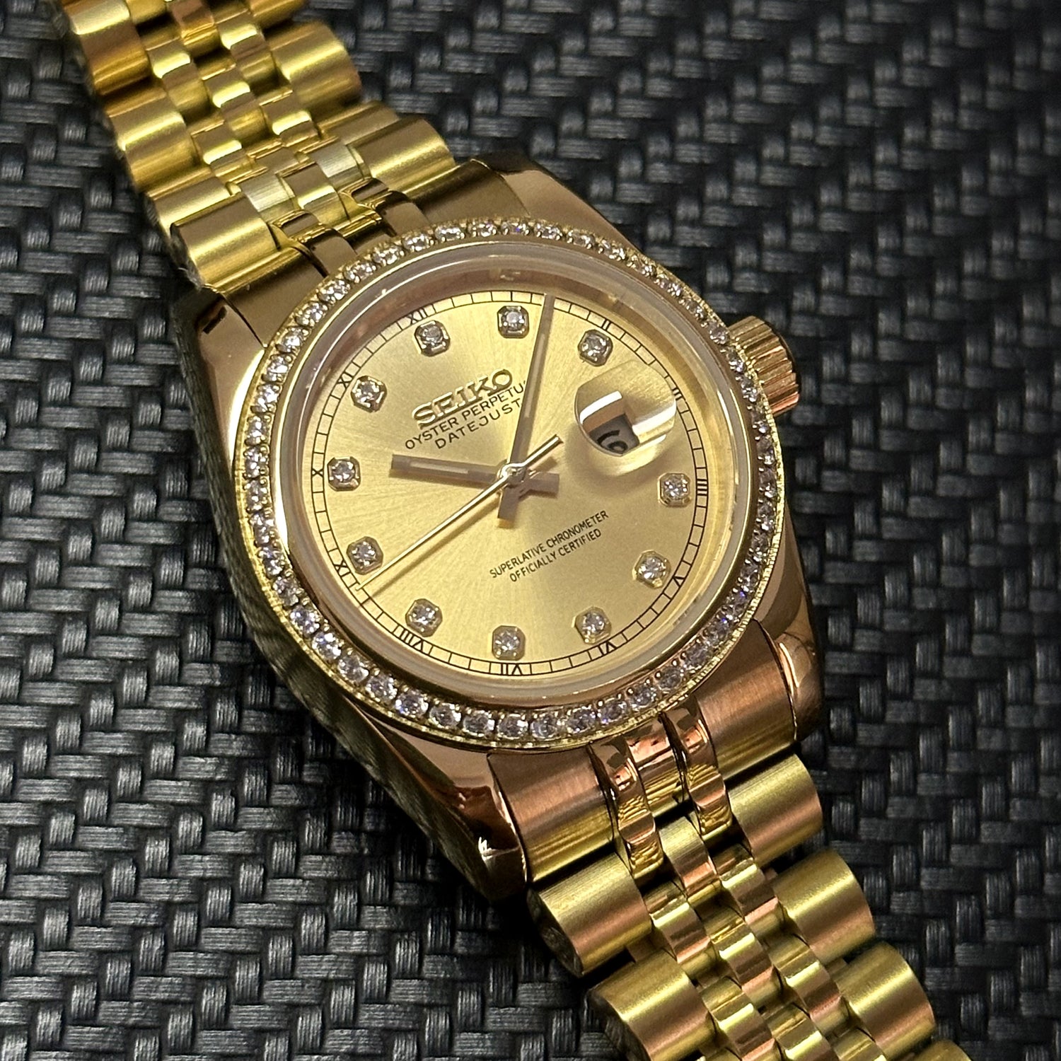 Custom 32mm GoldTone Women SeikoMod Watch