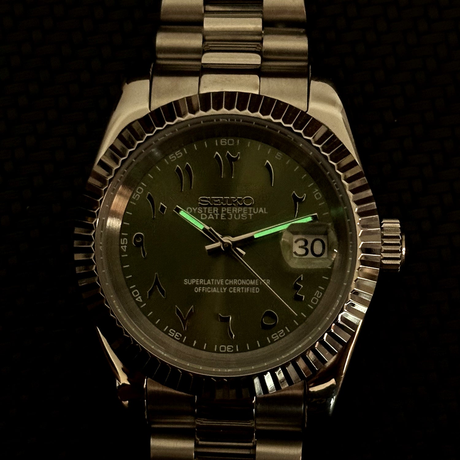 Custom Green Arabic Dial SeikoMod Watch