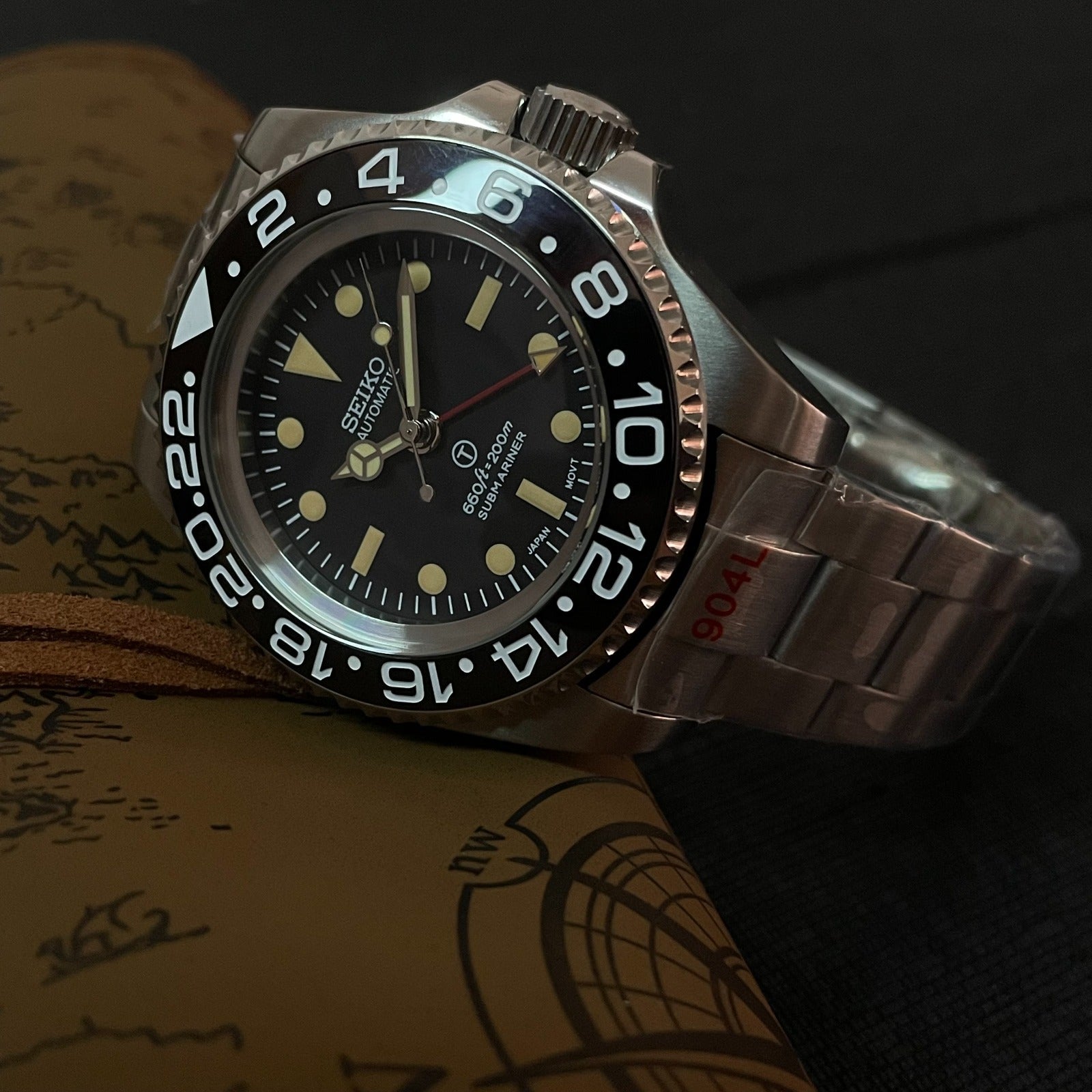 Custom Vintage Milsub GMT JB Mod - 44MM - Steel 904L