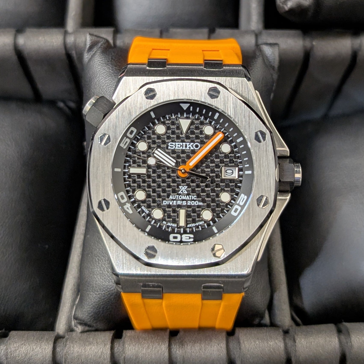 SeikOak Offshore Diver Sunburst orange Custom