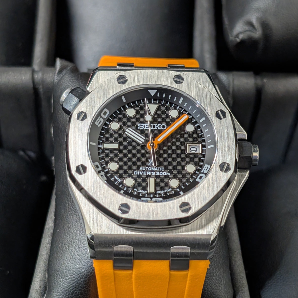 SeikOak Offshore Diver Sunburst orange Custom