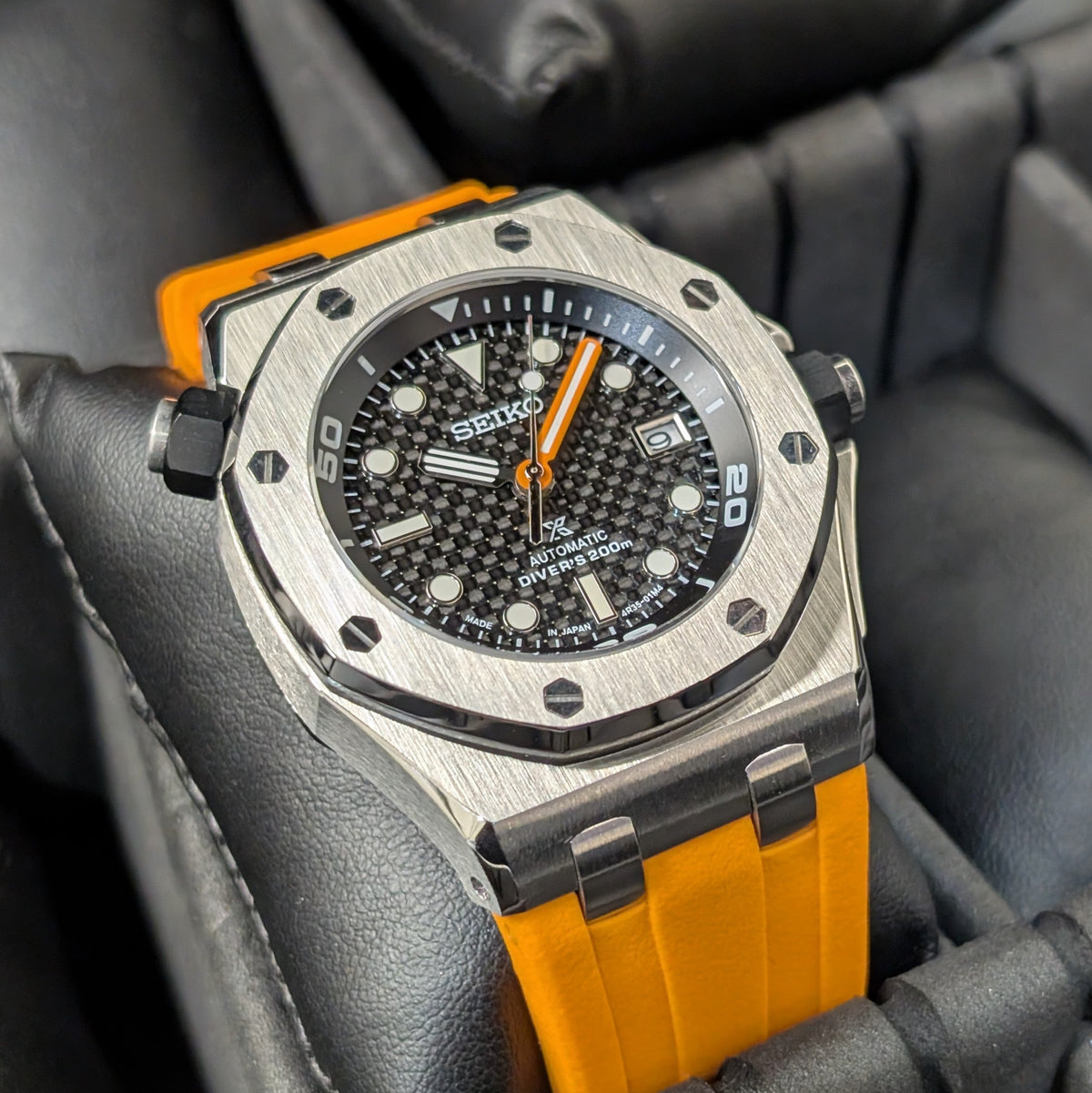 SeikOak Offshore Diver Sunburst orange Custom