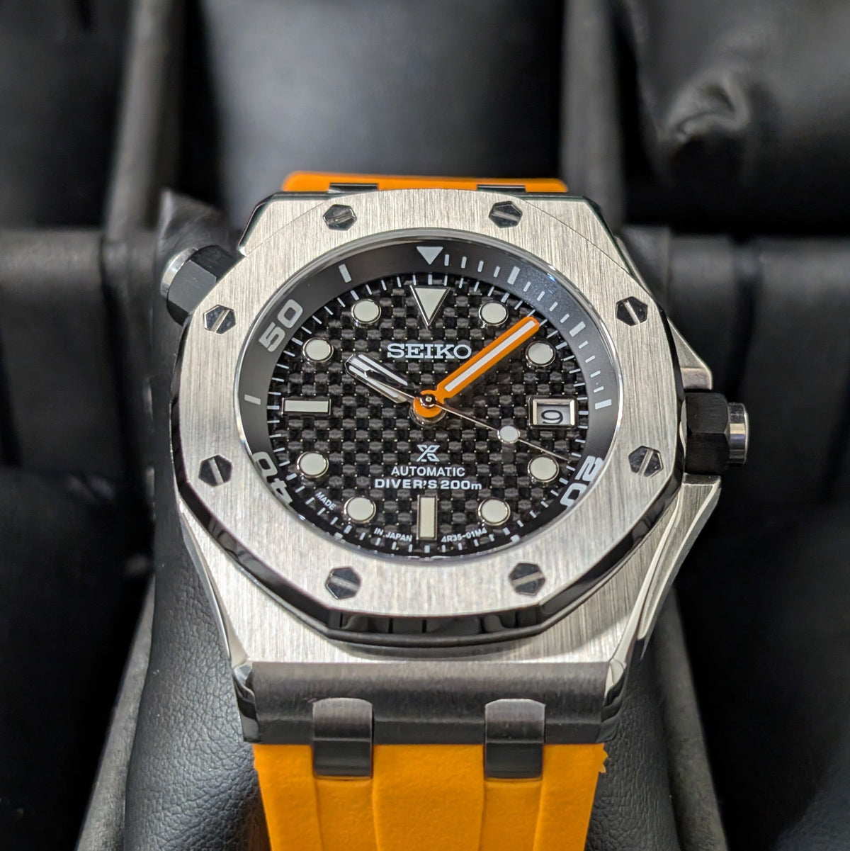 SeikOak Offshore Diver Sunburst orange Custom