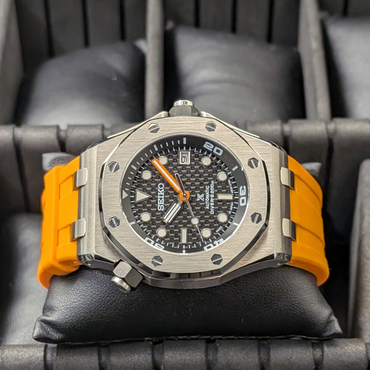 SeikOak Offshore Diver Sunburst orange Custom