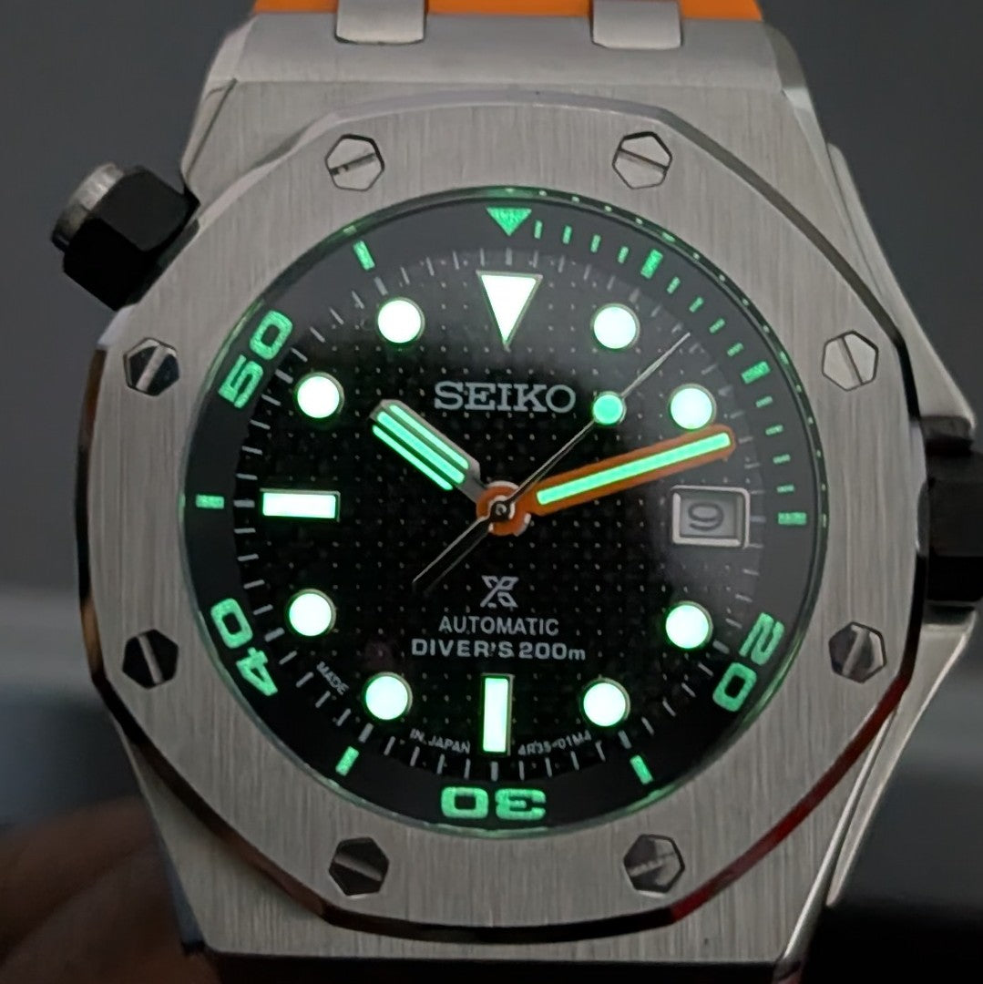 SeikOak Offshore Diver Sunburst orange Custom