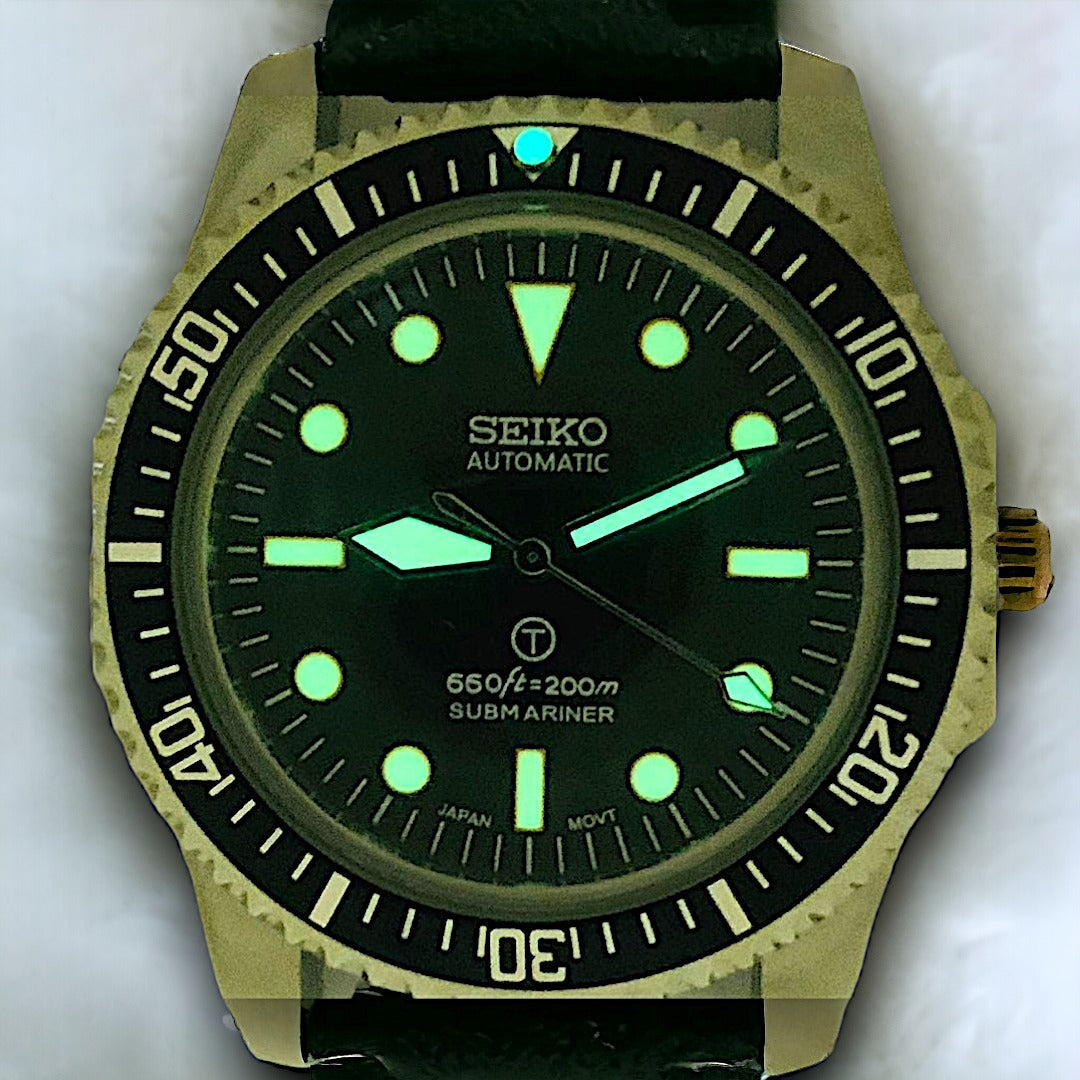 Custom Seiko Milsub Vintage Green Nylon Mod