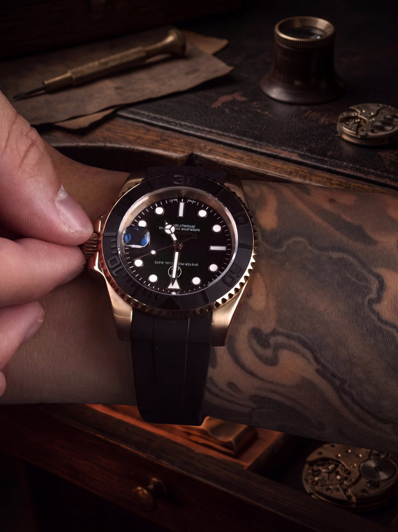 Custom Rose Gold Mod Watch — Seiko NH35 Automatic · Sapphire Crystal · Hand-Assembled - ZJANI WATCHES
