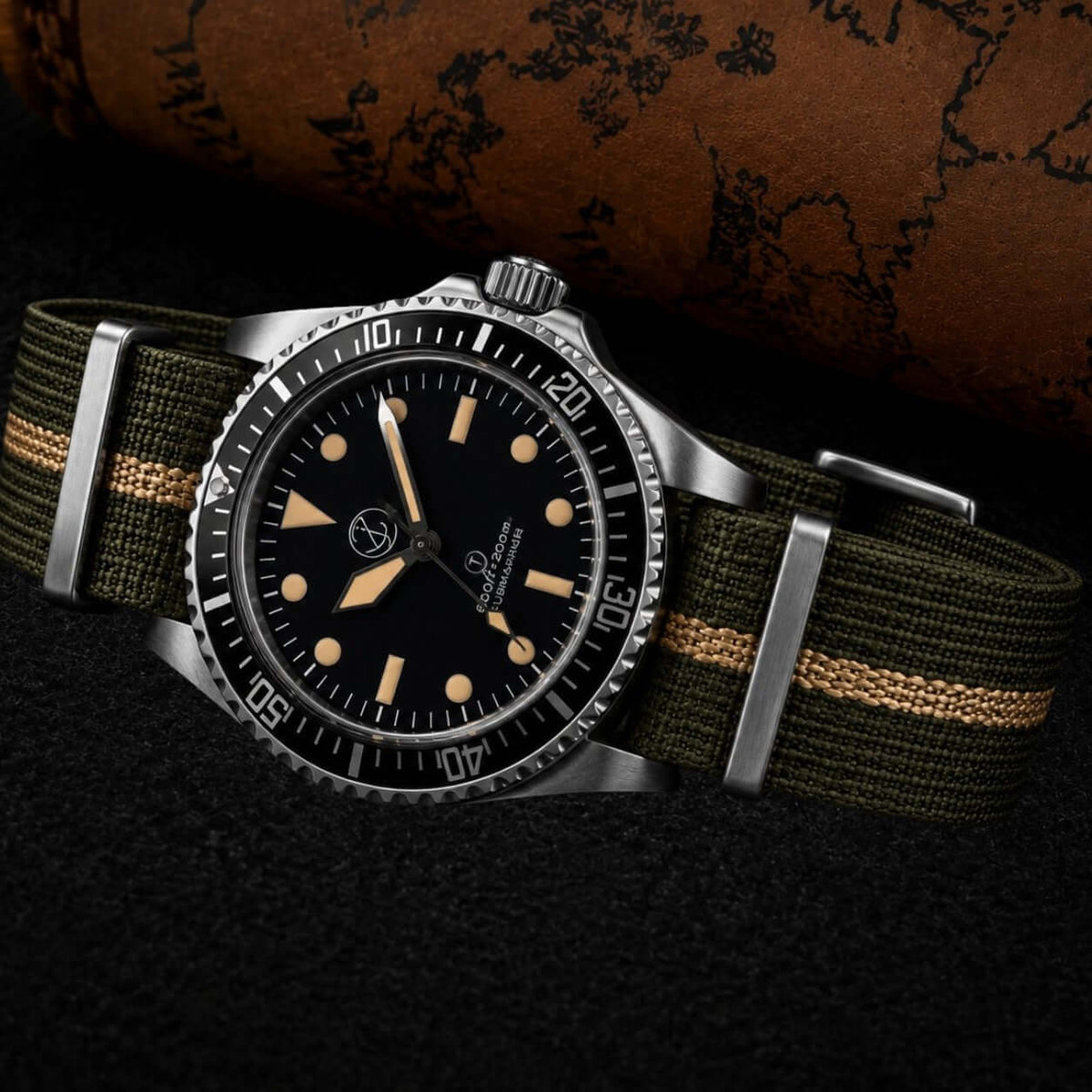 Green Milsub Vintage Mod Watch — NH35 Automatic Movement · Sapphire Crystal · Hand-Assembled - ZJANI WATCHES