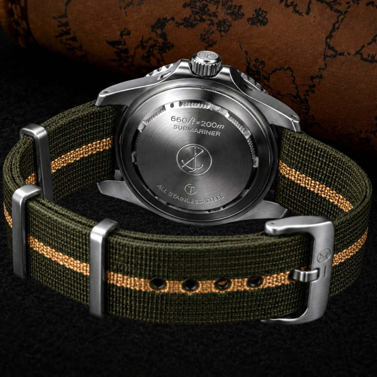 Green Milsub Vintage Mod Watch — NH35 Automatic Movement · Sapphire Crystal · Hand-Assembled - ZJANI WATCHES