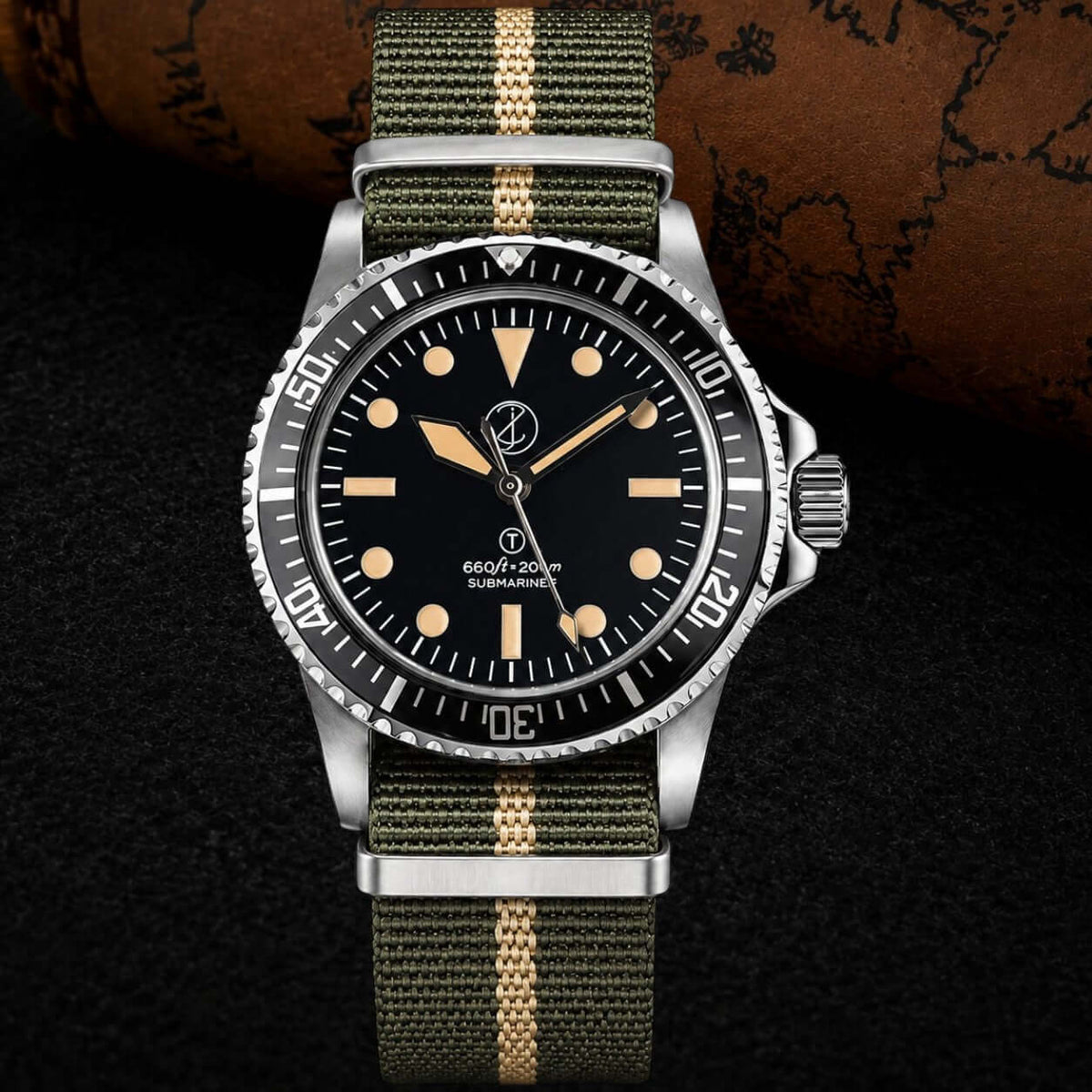 Green Milsub Vintage Mod Watch — NH35 Automatic Movement · Sapphire Crystal · Hand-Assembled - ZJANI WATCHES