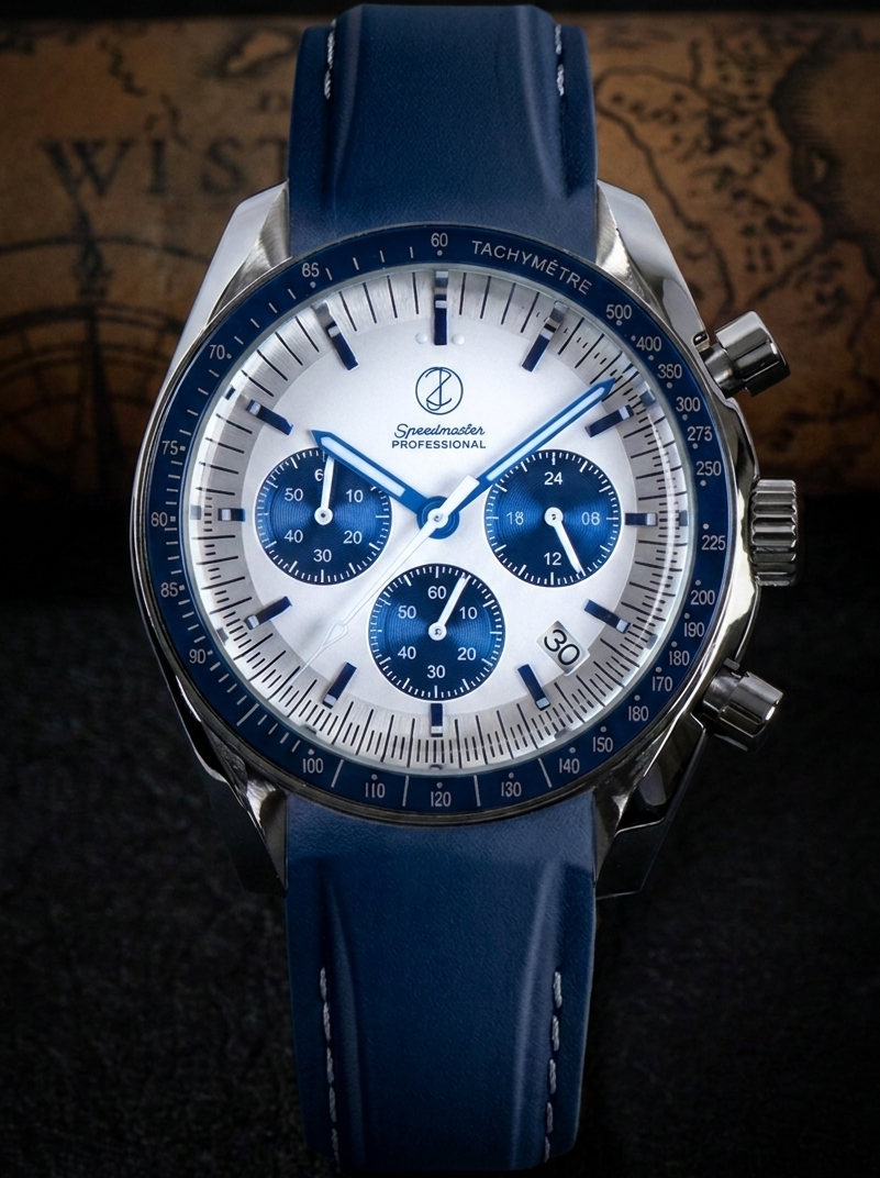 Blue Speed Mod Watch — VK64 Meca-Quartz · Sapphire Crystal · Hand-Assembled