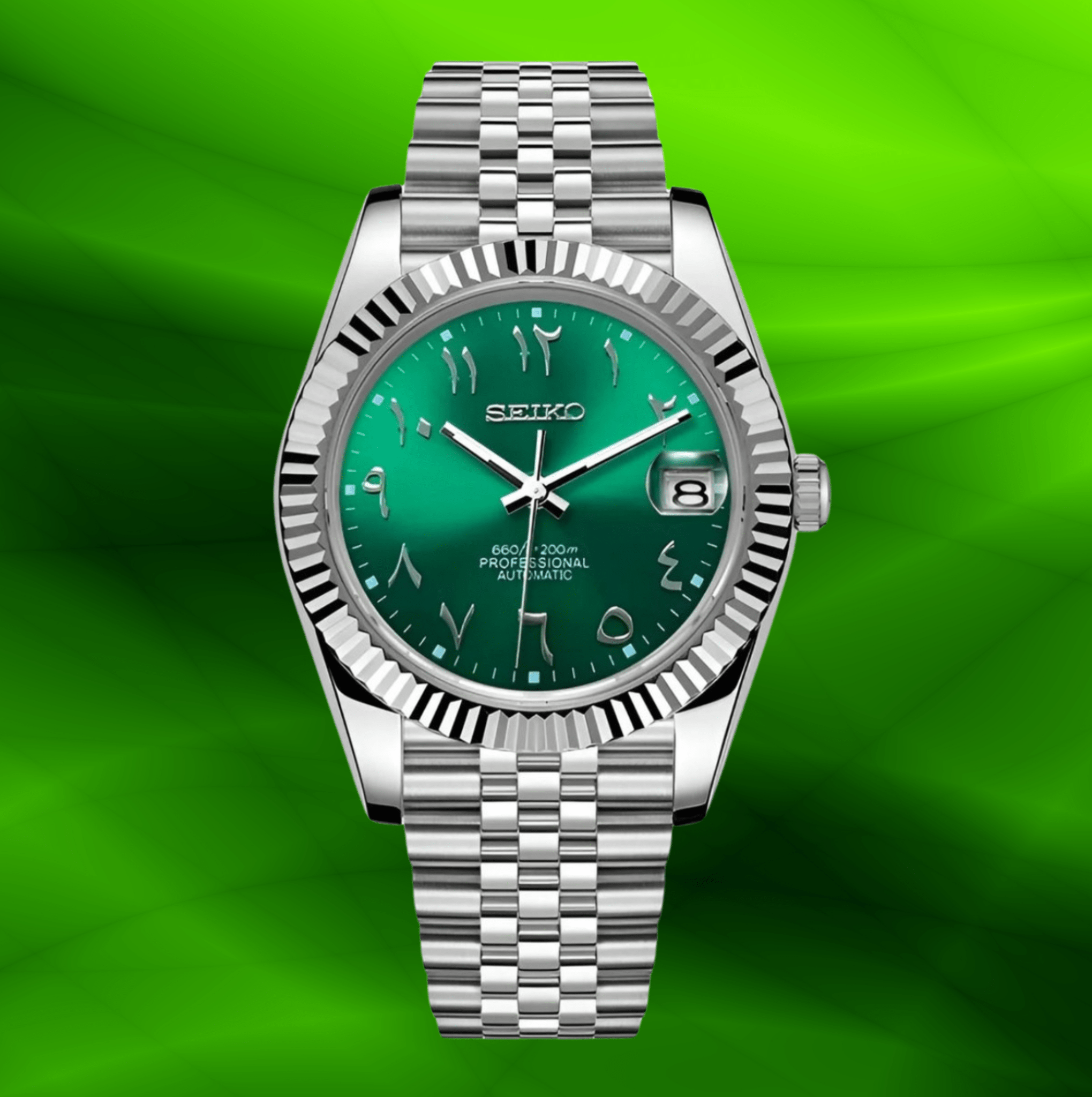 Seiko Mod Datejust Green Arabic