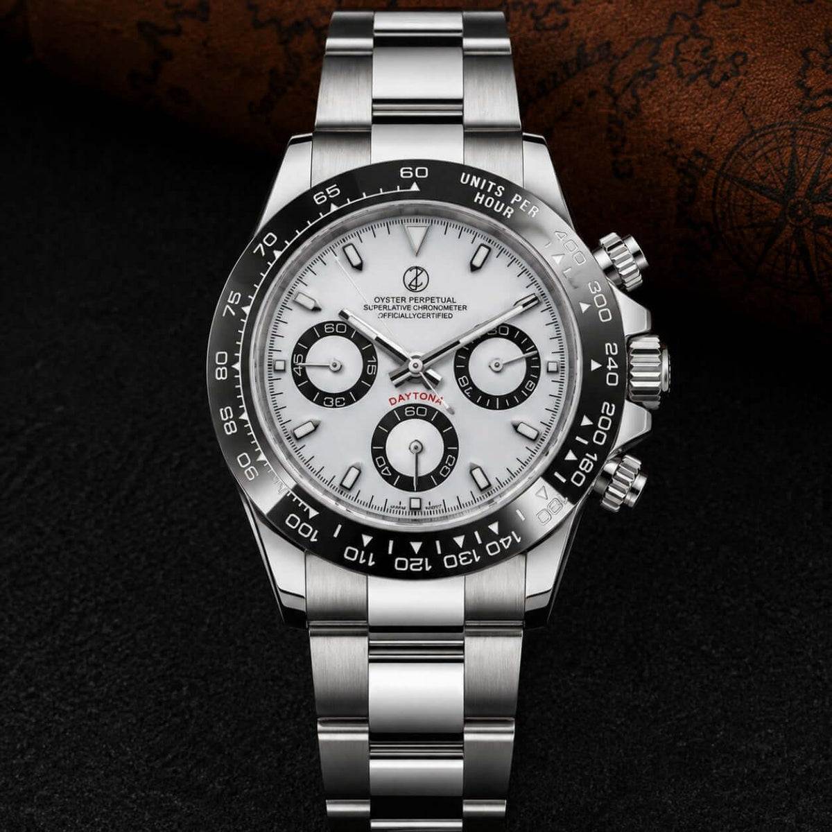 Silver Panda Daytona Mod Watch — VK64 Meca-Quartz · Sapphire Crystal · Hand-Assembled - ZJANI WATCHES