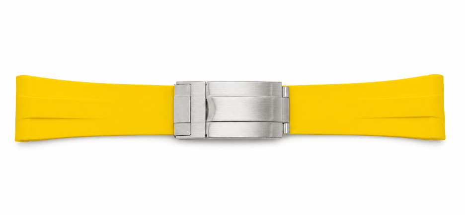 Yellow Speed Seiko Mod Watch Strap — 20mm Rubber Band - ZJANI WATCHES