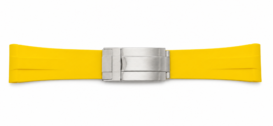 Yellow Speed Seiko Mod Watch Strap — 20mm Rubber Band